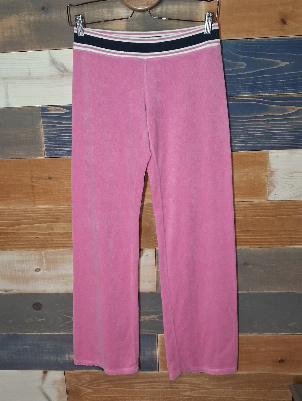 Vintage Juicy Couture Y2K pink velour wide leg pants petite small